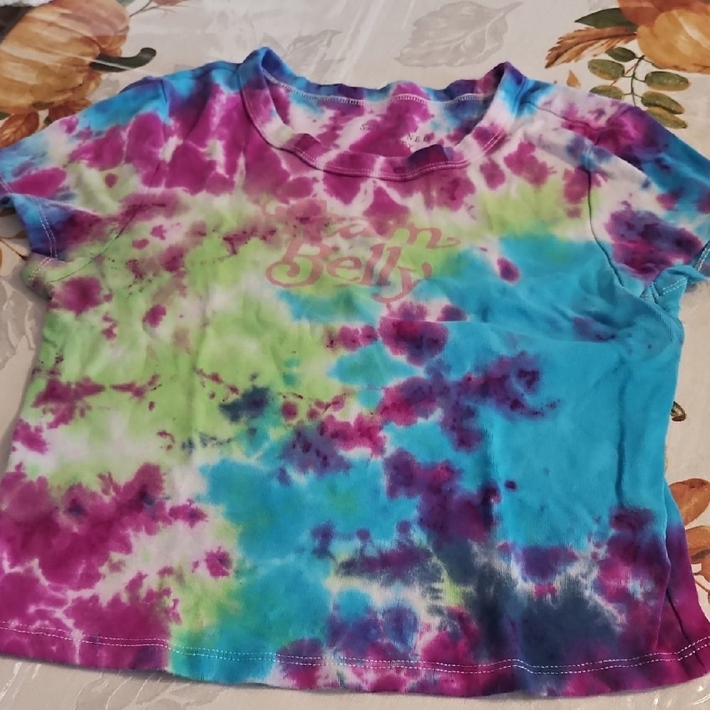 The Summer I Turned Pretty X American Eagle Tie Dye Team Belly Crop Top